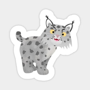 Cute mean bobcat lynx cartoon Magnet