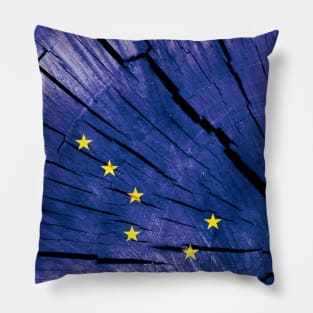 Alaska Wood Flag Pillow