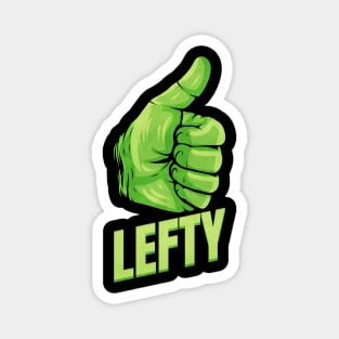 Thumps up for the Lefty logo - The left-handed Magnet