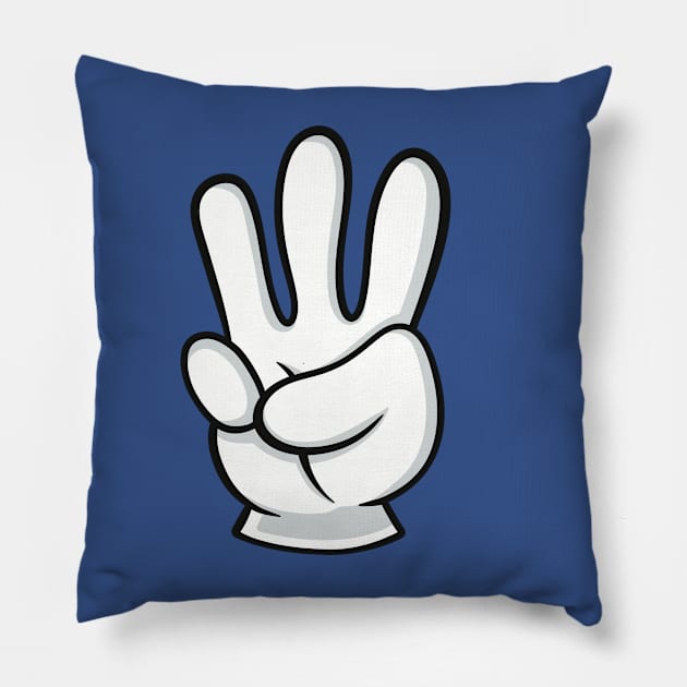 I’m THREE! Cartoon Counting hand with 3 fingers- third birthday Pillow by SafeTeeNet