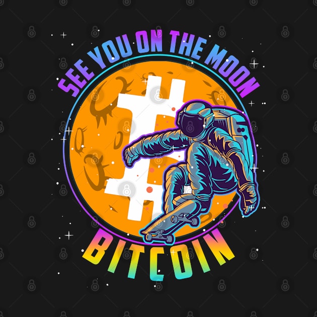 Bitcoin See You On the Moon Digital Crypto BTC Astronaut by TheBeardComic