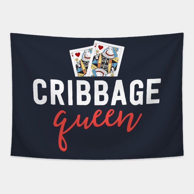 Funny Cribbage Shirt Women Cribbage Queen Player Mom Gift Tapestry by 14thFloorApparel