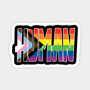 Human Pride Progress Flag Magnet