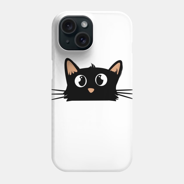 Funny and cute black cat Phone Case by Rishirt