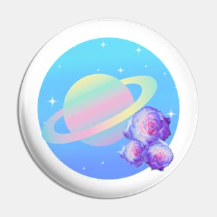 Space and Flowers Pin