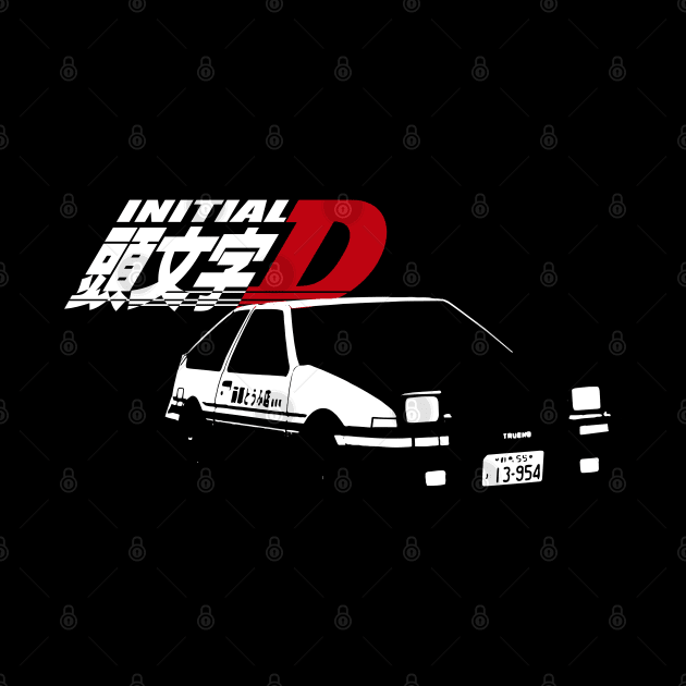 Initial D Toyota Corolla Trueno ae86 Simplistic Graphic by cowtown_cowboy