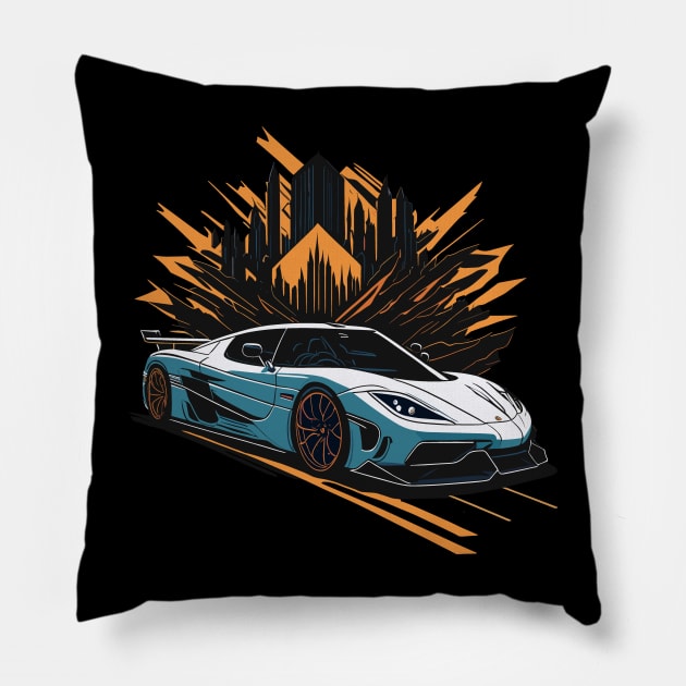 Koenigsegg cc Vintage Car Art Pillow by Cruise Dresses