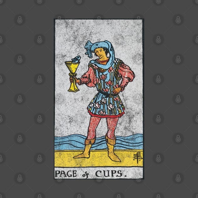 Page of cups tarot card (distressed) by Nate's World of Tees