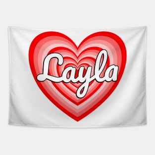 I Love Layla Heart Layla Name Tapestry