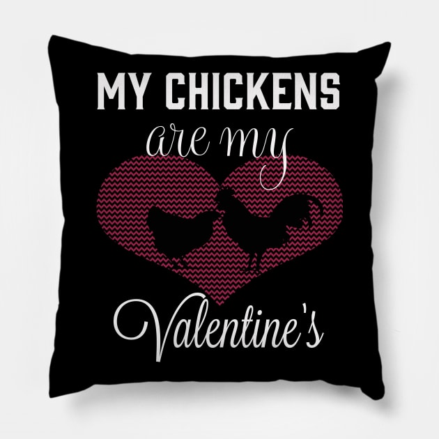 My Chicken is my valentine Pillow by Life thats good studio