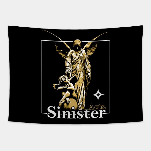 Sinister Acts Graphic Design Tapestry by PW Design & Creative