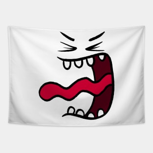 Funny Cartoon Face Angry Tapestry