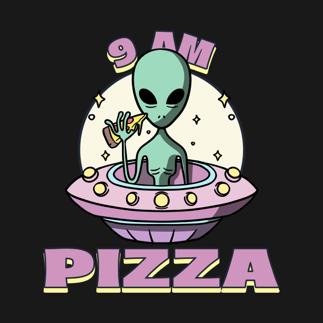 Legendary Night 9 AM PIZZA Nihilist Absurd Silly Dark Humor T-Shirt by TV Dinners