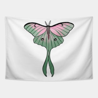 Pink Luna Moth Design Tapestry