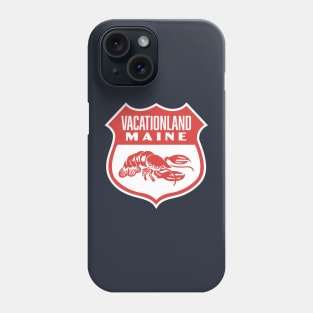 Vacationland Maine Retro Lobster Shield (Red) Phone Case