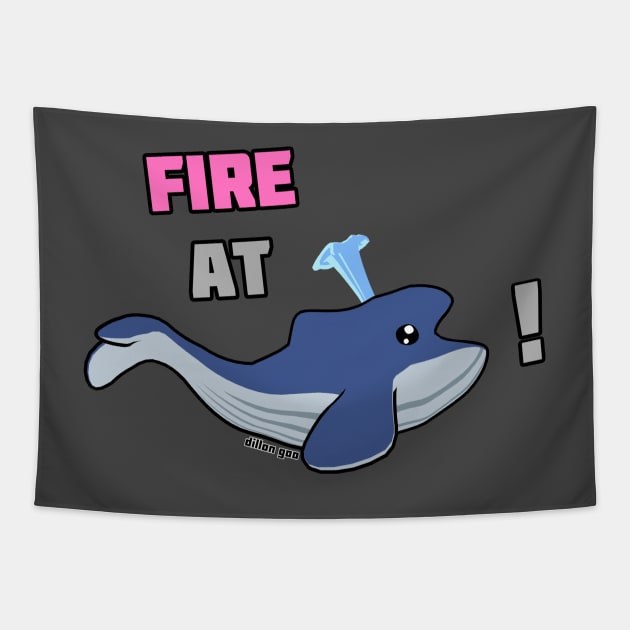 Fire at Whale! - Katsuwatch Tapestry by dillongoo