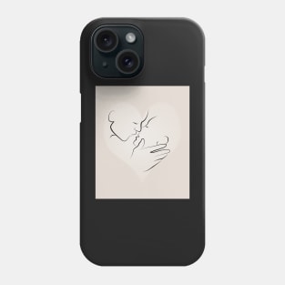 Minimalistic French Kiss In A Heart Illustration Phone Case