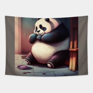 Bored Obese Panda in Depression Tapestry