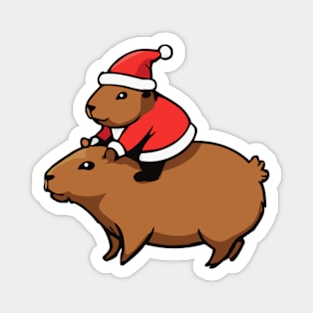 Capybara Santa - Funny Rodent for Christmas Magnet