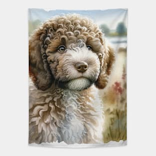 Watercolor Lagotto Romagnolo Puppies - Cute Puppy Tapestry