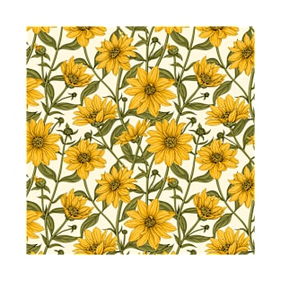 Sunroot, wild sunflower in yellow and green T-Shirt