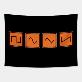 Synthesizer Waveforms Orange Tapestry
