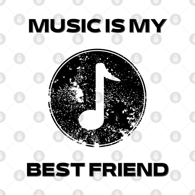 Music is my best friend logo black by Xienciu