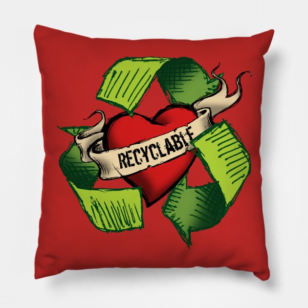 I'm Recyclable Pillow by oddfiction