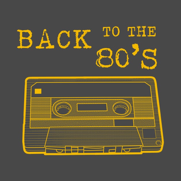 BACK TO THE 80s /yellow version Cassette Tape Vintage Music by leepianti