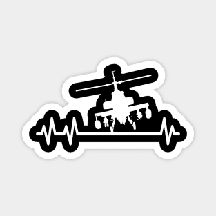 Attack Helicopter Military Aviation Heartbeat Magnet