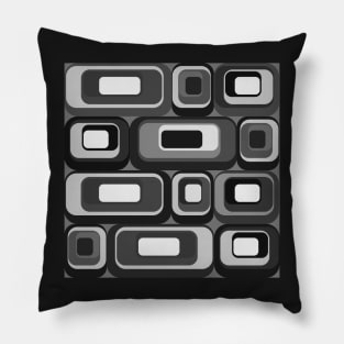 monochrome retro mid century pattern Pillow