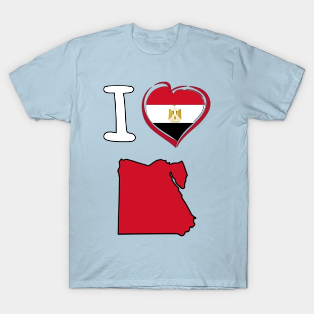 spænding svar indhold I love Egypt. Egyptian flag in the shape of a heart. country map - I Love  Egypt - T-Shirt | TeePublic