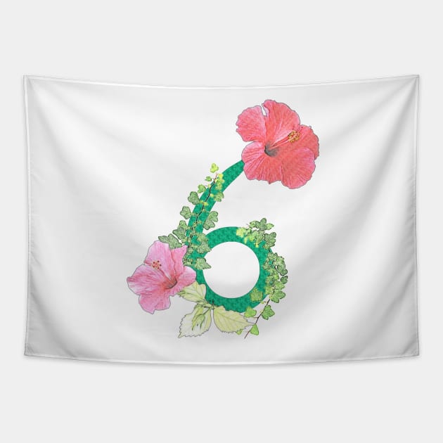 Hibiscus No.6 Tapestry by Skorretto