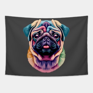 Pug Doggo Companion Dog Art Tapestry