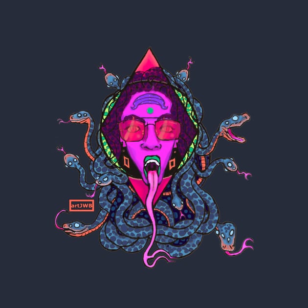 Vapor Wave Medusa by Jacob Wayne Bryner 