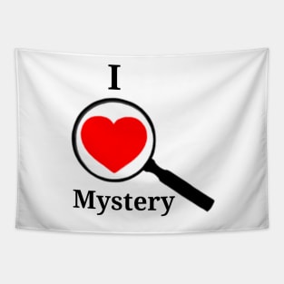 I <3 Mystery Magnifying Glass red Tapestry