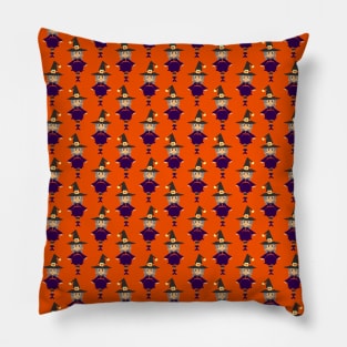 Gray Haired Witch Pattern Pillow