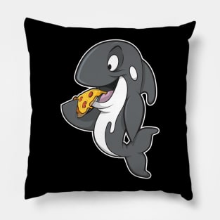 An Orca eating A Slice OF Pizza Pillow