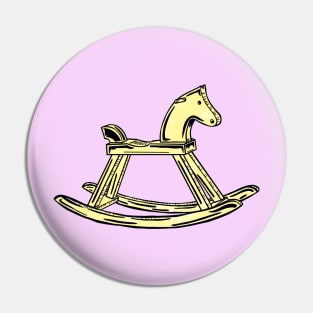 Yellow Rocking Horse With Pink Background Pin