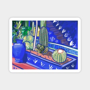 Blue cactus style Magnet