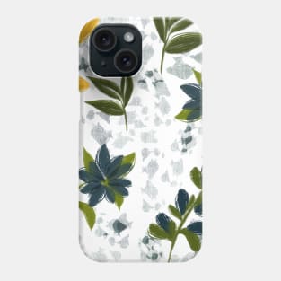 Blue With MustardYellow Tropical Phone Case