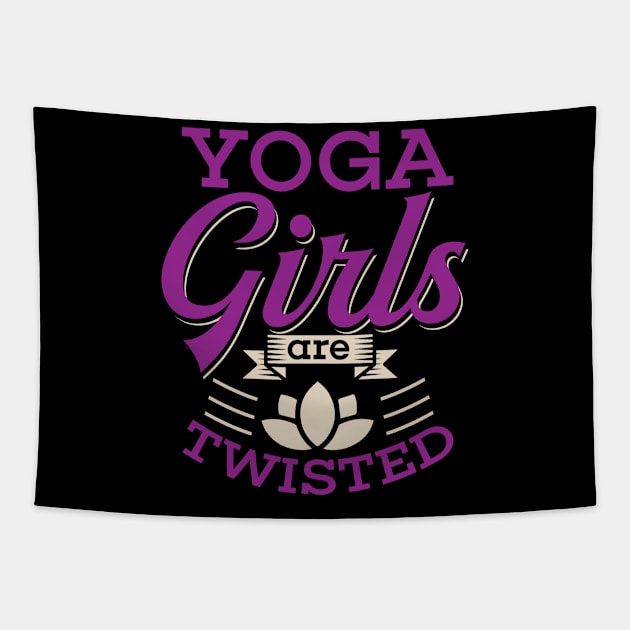 Kids Womens Yoga Gift Print Yoga Girls Are Twisted Namaste Tee Tapestry by Linco