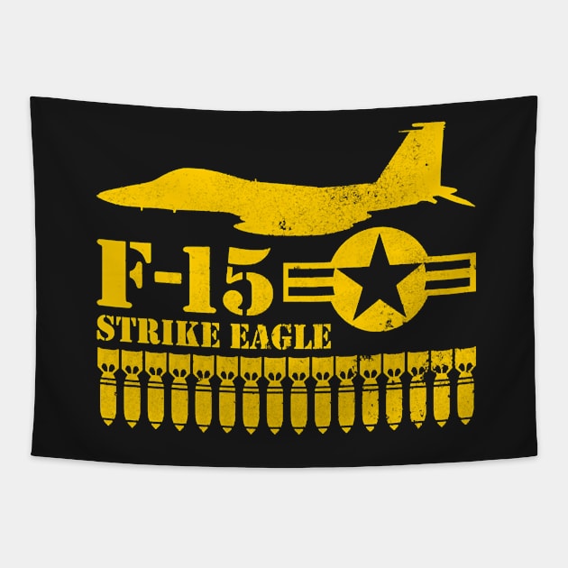 F-15 Strike Eagle (distressed) Tapestry by chomacker99