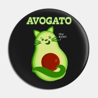 Avocado Keto Kitty Cat Winking At You Pin