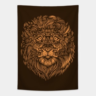 Funny Vintage Hipster Lion Sketch Tapestry