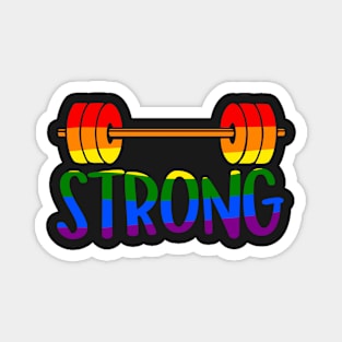 Pride Month STRONG Pride Rainbow Barbell for Weighlifters Magnet