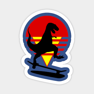 Dinosaur skateboarding skater skating shredding logo Magnet