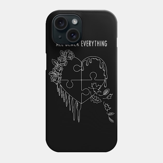 All Black Everything Four Seasons Puzzle Phone Case by prettyinpunk