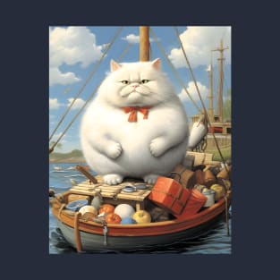 Cats at Sea: Fat Cats, little boats T-Shirt