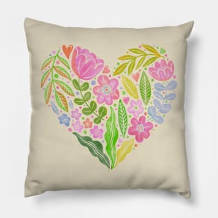 Botanical Heart summer Pillow